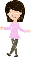 Cartoon-Frau ohne Sorgen png