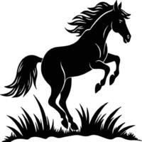 Horse silhouette animal isolated on white background. Black horses graphic element illustration. vector