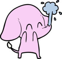 cute cartoon elephant spouting water png