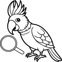 Cockatoo coloring pages. Bird outline for coloring book. vector