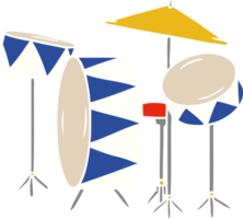 mano disegnato cartone animato scarabocchio di un' tamburo kit png