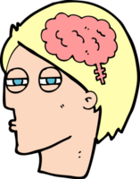 cartoon man thinking carefully png