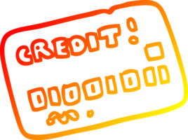 warm gradient line drawing of a cartoon credit card png