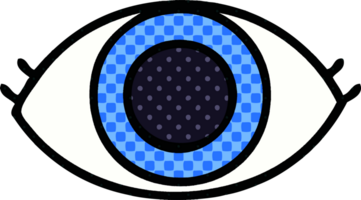 grappig boek stijl tekenfilm van een oog png