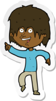 sticker of a cartoon happy boy png