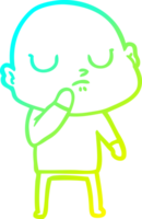 freddo pendenza linea disegno di un' cartone animato Calvo uomo png