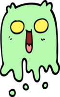 hand drawn doodle style cartoon spooky ghost png