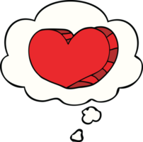 cartoon love heart with thought bubble png