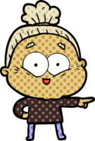 anciana feliz de dibujos animados png