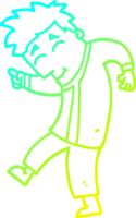 cold gradient line drawing of a cartoon dancing man png