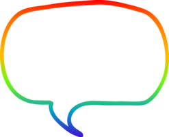 rainbow gradient line drawing of a cartoon speech bubble png