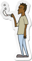 pegatina de un fumador molesto de dibujos animados png