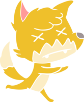 flat color style cartoon dead fox png