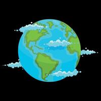 Classic planet earth with gradient style. Globe in flat style Globe in round style. vector