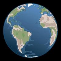 Classic planet earth with gradient style. Globe in flat style Globe in round style. vector