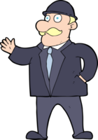 cartoon sensible businessman in bowler hat png