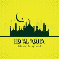 Eid Al Adha mubarak beautiful greeting islami background vector