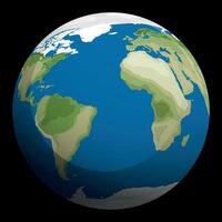 Classic planet earth with gradient style. Globe in flat style Globe in round style. vector