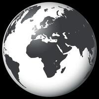 Classic planet earth with gradient style. Globe in flat style Globe in round style. vector