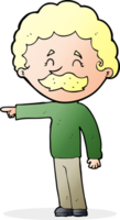 cartoon man with mustache pointing png