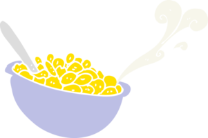 flat color illustration of bowl of cereal png