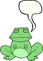 main tiré discours bulle dessin animé grenouille png