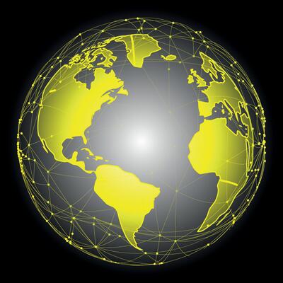 Classic planet earth with gradient style. Globe in flat style Globe in round style.