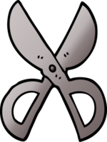 cartoon doodle open scissors png