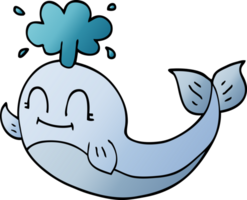 cartoon doodle of a happy whale png