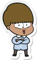 sticker of a cartoon happy boy png