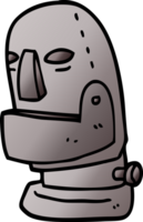 Cartoon-Doodle-Roboterkopf png