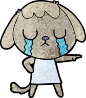 cute cartoon dog crying png