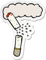 autocollant d'une cigarette cassée de dessin animé png