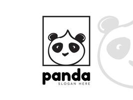 Minimal panda logo vector