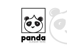 mínimo panda logo vector