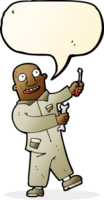 cartoon mechanic with speech bubble png