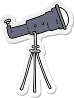 hand drawn sticker cartoon doodle of a large telescope png