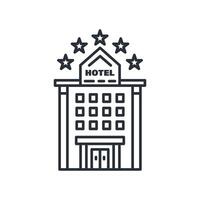 Hotel line icon. Building and architecture. vector