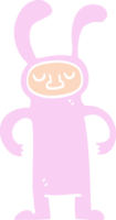 Cartoon-Mann mit flacher Farbe, der als Hase verkleidet ist png