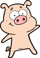 cochon dessin animé heureux png