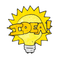 hand textured cartoon idea light bulb symbol png