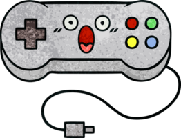 rétro grunge texture dessin animé de une Jeu manette png