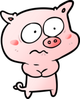 Cartoon nervöses Schwein png