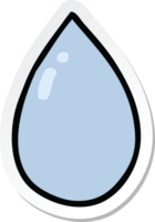 klistermärke av en tecknad vattendroppe png