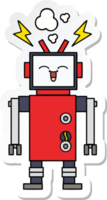 klistermärke av en söt tecknad robot png