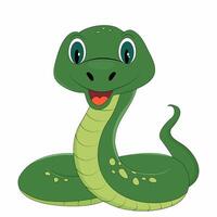 cute snake on white background vector