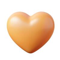 3 d rendering of a volumetric peach heart isolated on a white background vector