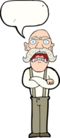 cartoon shocked old man with speech bubble png