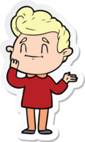 sticker of a happy cartoon man png