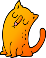 cartone animato scarabocchio divertente gatto png